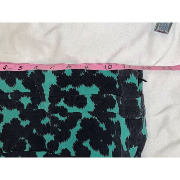 A.L.C. Silk Green & Black Abstract Print Asymmetrical Hem Midi Skirt Women's Siz - Picture 8 of 11